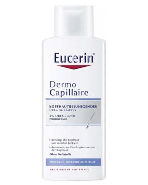 EUCERIN Dermo Capillaire Calming 5% Urea Šampūns sausai galvas ādai 250 ml