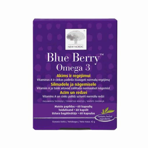 NEW NORDIC Blue Berry Omega 3 kapsulas 60 gab