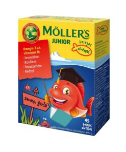 MOLLERS Junior Omega3 zelejas zivtinas ar zemenu garsu