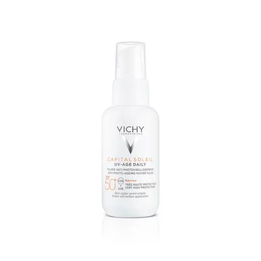 VICHY CAPITAL SOLEIL UV AGE Daily SPF 50+ sejas saules aizsargfluids pret fotonovecosenos 40 ml