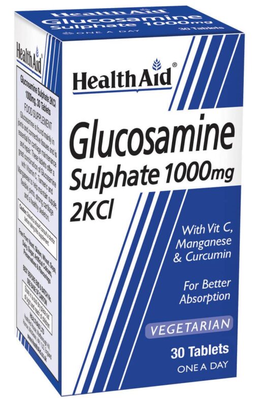 HealthAid Glucosamine Sulphate 1000mg 2KCl tabletes