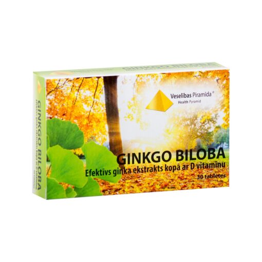 VESELĪBAS PIRAMĪDA Ginkgo biloba tabletes ar D vitamīnu N30