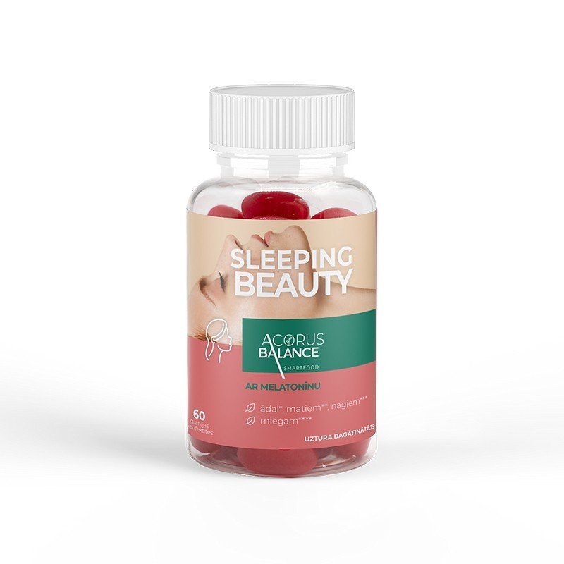 ACORUS BALANCE Sleeping Beauty Gummies košļājamās pastilas miegam ar melatonīnu N60