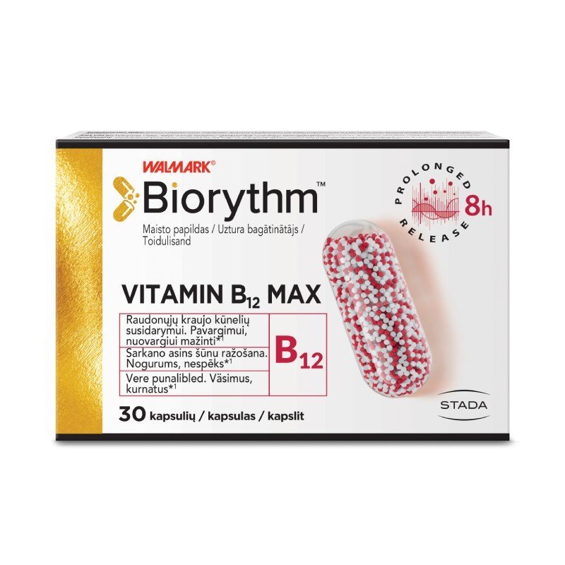 BIORYTHM Vitaminas B12 Max kapsulės N30