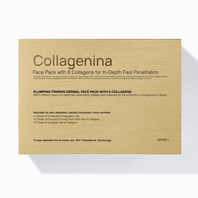COLLAGENINA veido kaukė - rinkinys su 6 rūšių kolagenu, intensyvumas 2, 2×30 ml, 1×50 ml
