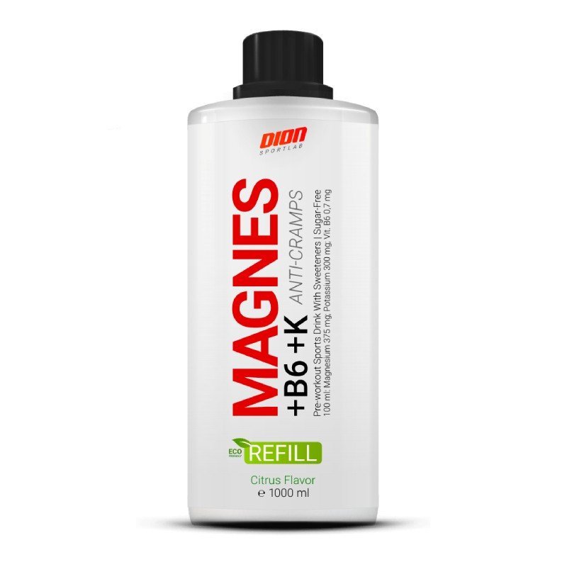 DION SPORTLAB Magnes+B6+K Refill Tsitruse maitsega vedelik 1000 ml