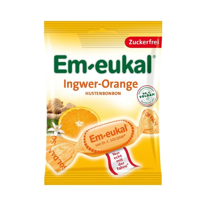 DR.SOLDAN Em-Eukal Ingveri-apelsin C vit. karamellid ilma suhkruta 75 g