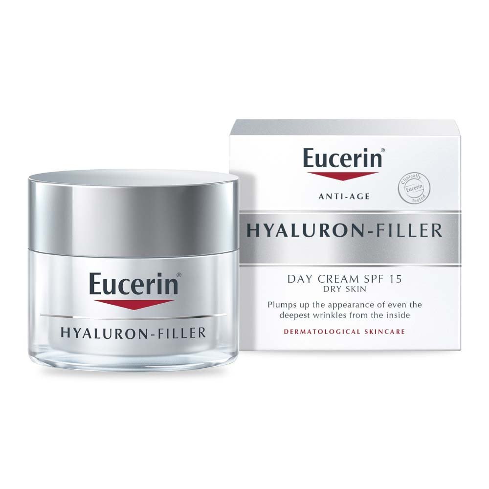 EUCERIN Hyaluron-Filler päevakreem SPF 15-ga kuivale nahale 50 ml