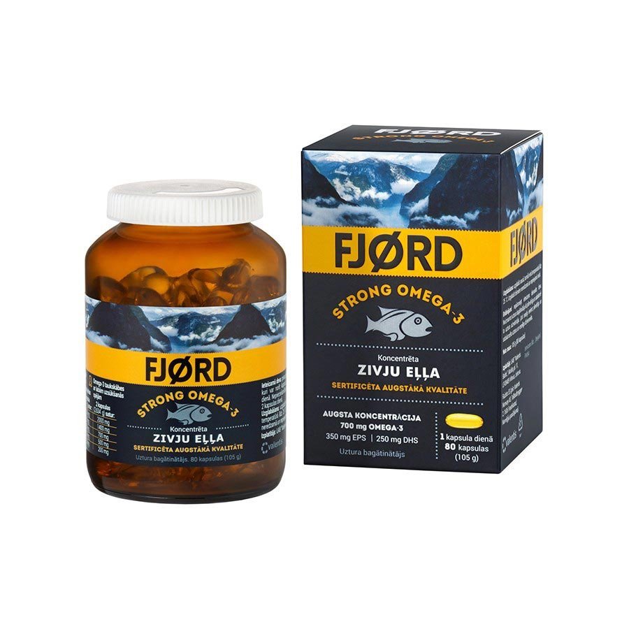 FJORD STRONG Omega-3 žuvų taukų kapsulės N80