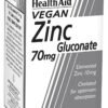 HealthAid Vegan Tsinkglükonaat 70 mg tabletid N90