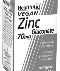 HealthAid Vegan Tsinkglükonaat 70 mg tabletid N90