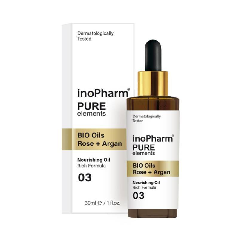 INOPHARM Pure Elements Bio Oils Rose + Argaania näoõli 30 ml