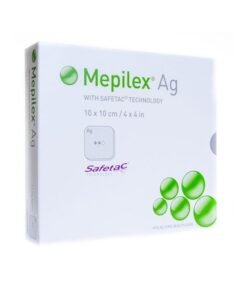 MEPILEX Ag 10x10cm antbakteriāls putu pārsējs brūcēm, čūlām 5 gab.