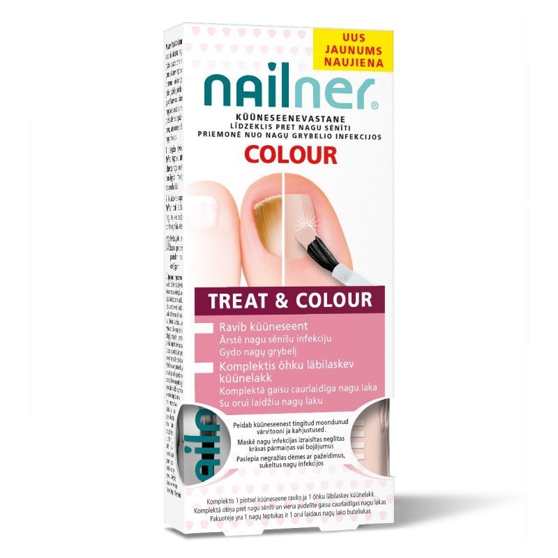 NAILNER Treat & Colour nagu lakas pret nagu sēnīti 2 x 5 ml