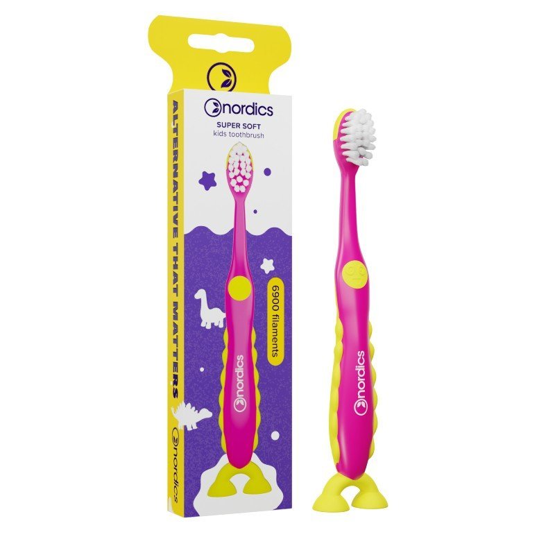 NORDICS 6900 Dino Purple bērnu zobu birste