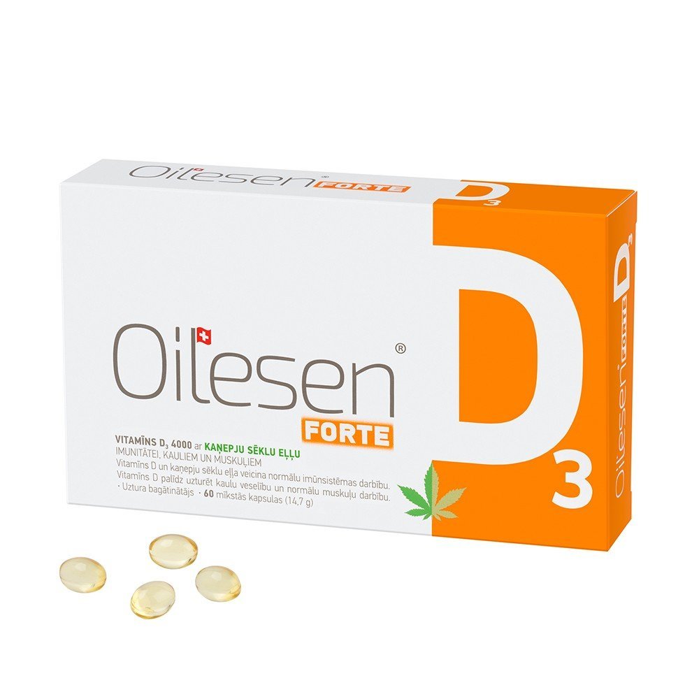 OILESEN Forte vitaminas D3 4000 TV kapsulės N60