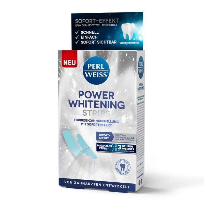 PERLWEISS Power Whitening balinimo juostelės 2X5 vnt.