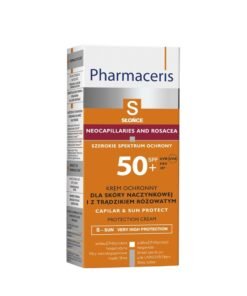 PHARMACERIS Sun SPF50+ sejas aizsargkrēms ādai ar paplašinātiem kapilāriem un rozāciju 50 ml