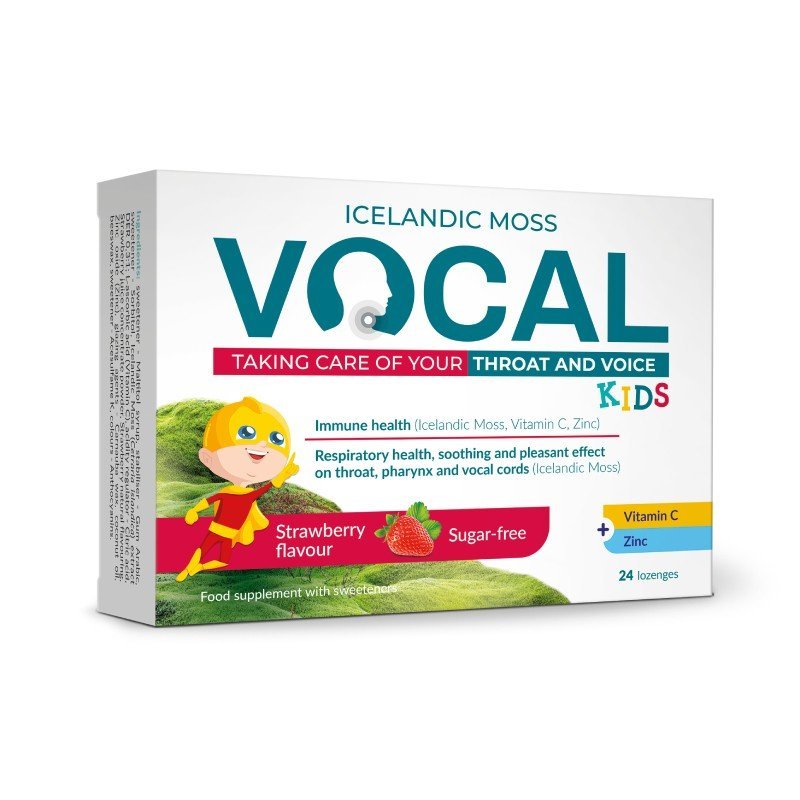 VOCAL Lastele imetavad pastillid maasika maitsega N24