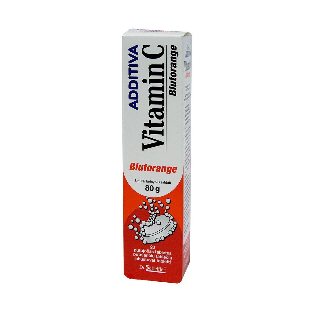 ADDITIVA C-vitamiin Blutorange kihisevad tabletid vereapelsini maitsega N20